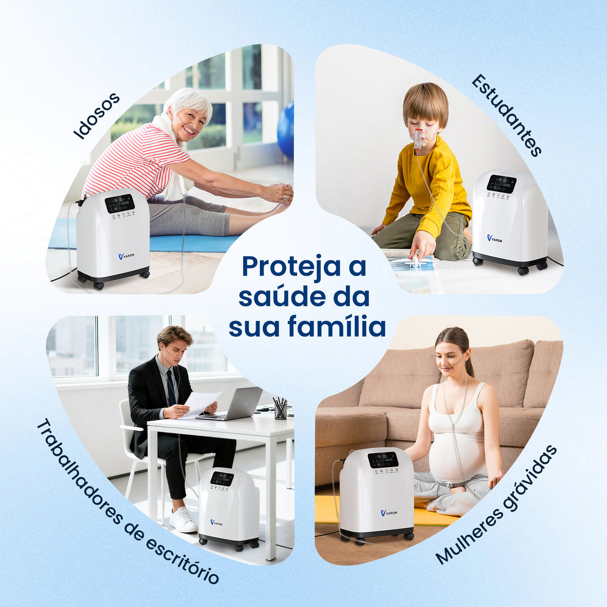 VARON VH-4 Concentrador de Oxigénio para Uso Domiciliário | Fluxo Contínuo, Certificado CE (1-9 Níveis)