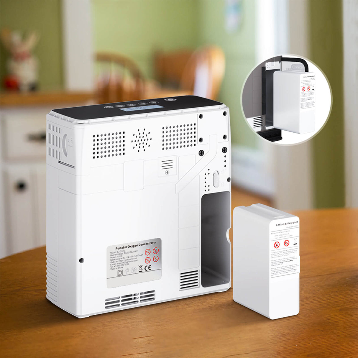 VARON VP-6 Contínuo Concentrador de Oxigénio Portátil| Caudal de Nível 1 a 6, Certificado CE