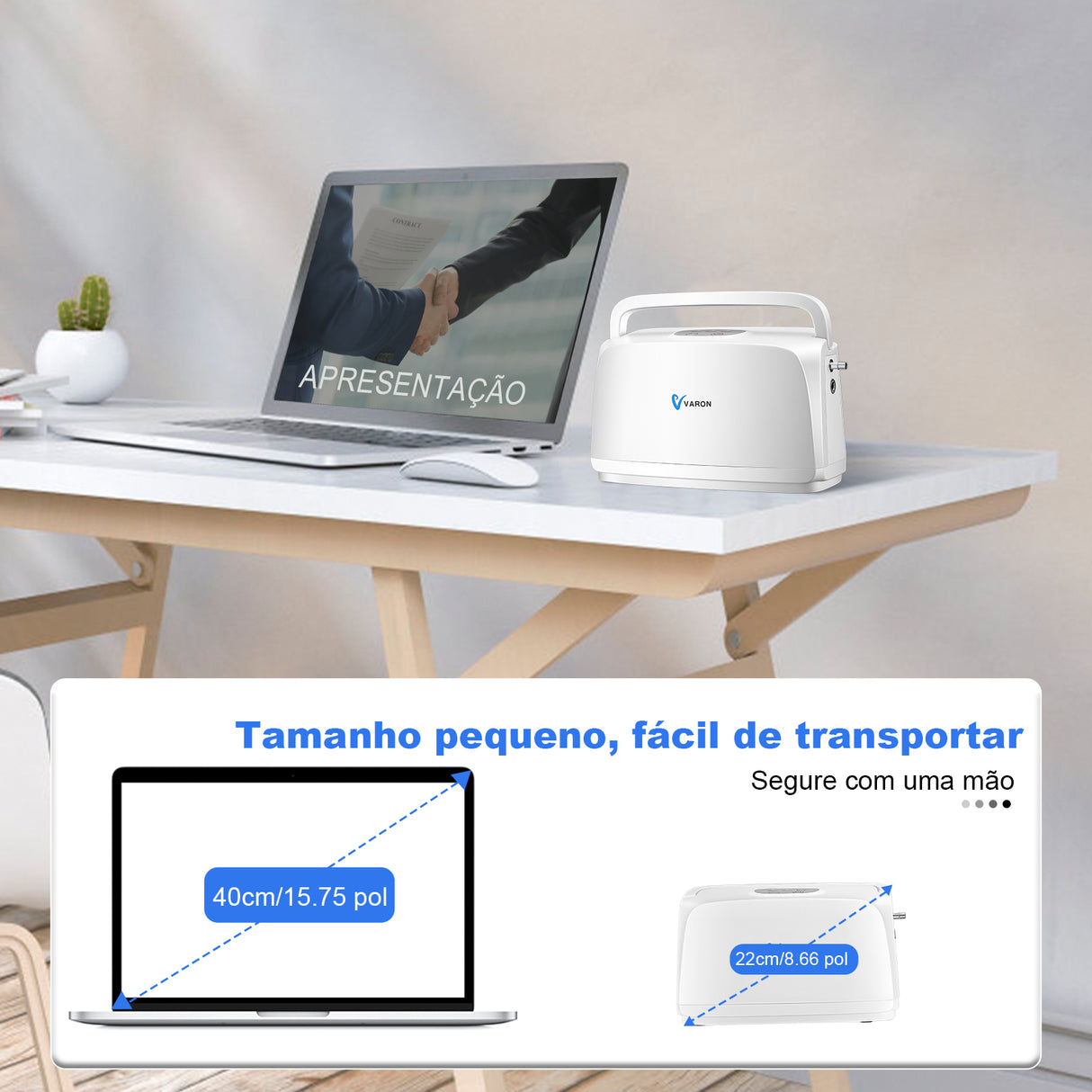Concentrador de oxígeno portátil pulsado de frecuencia fija VARON VL-1 | Ideal para movilidad, con certificación CE