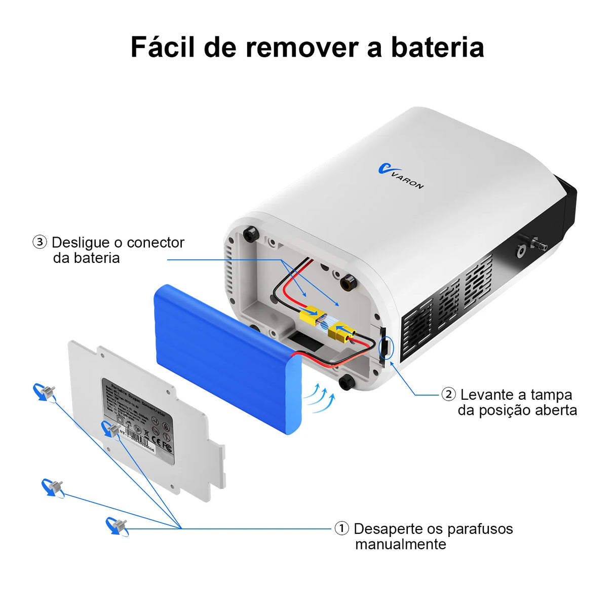 Maquina de oxigenio portatil VARON VP-1 Pulse | Funcionamento 24 horas, Certificado CE