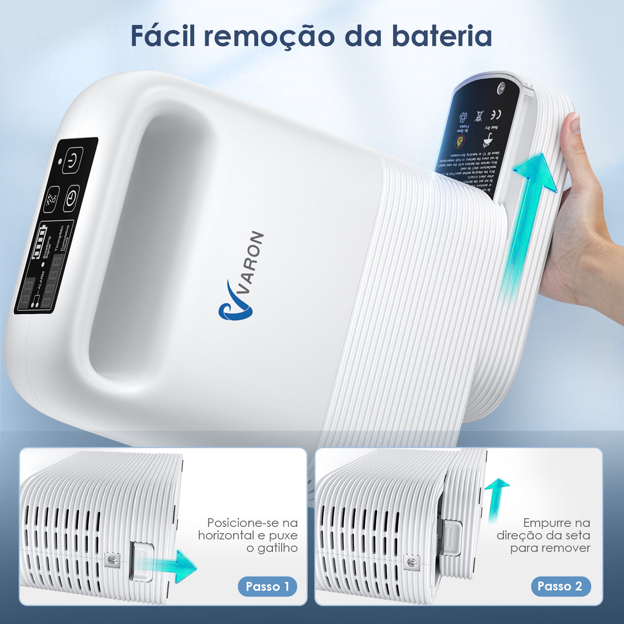 Máquina de Oxigênio Portátil VARON VP-2 Pulse | 93% de Oxigénio, Bateria de Longa Duração, Certificado CE