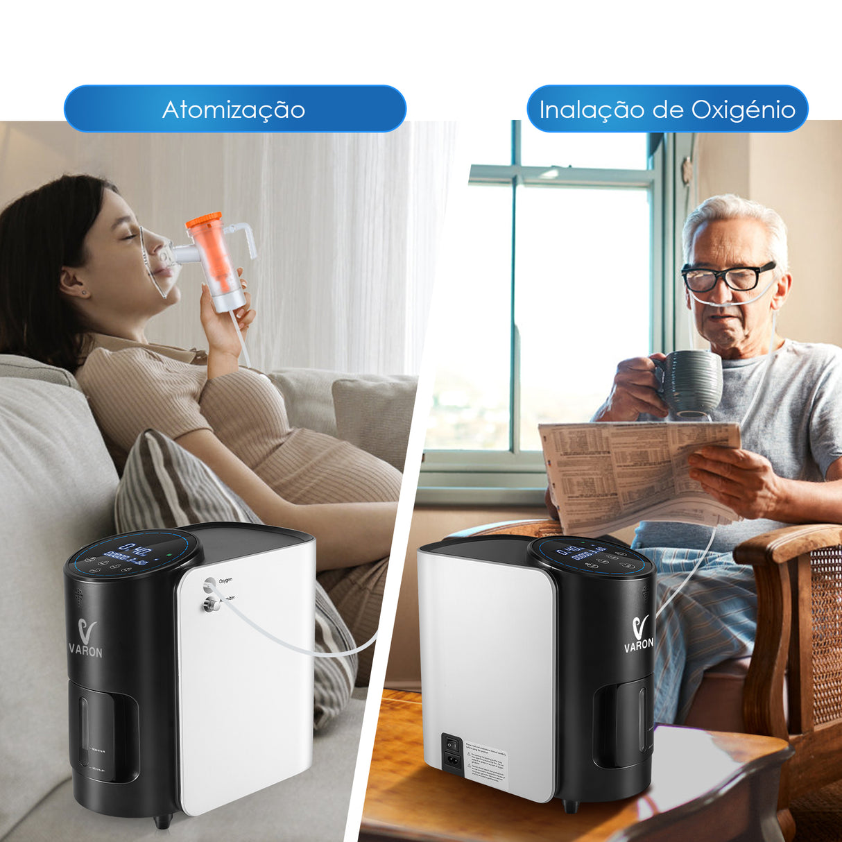 VARON VH-1 Concentrador de oxigênio doméstico | Nível 1 a 7, Vital Senior Health, Certificado CE