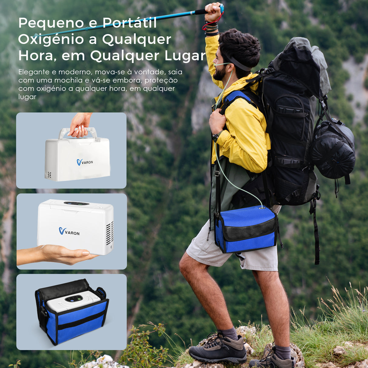 VARON VL-2 Concentrador de oxigénio portátil contínuo Light de 3 níveis, Certificado CE