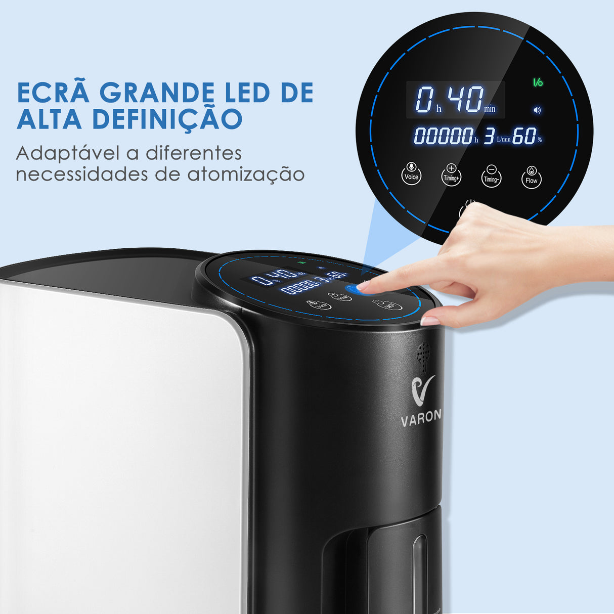 VARON VH-1 Concentrador de oxigênio doméstico | Nível 1 a 7, Vital Senior Health, Certificado CE