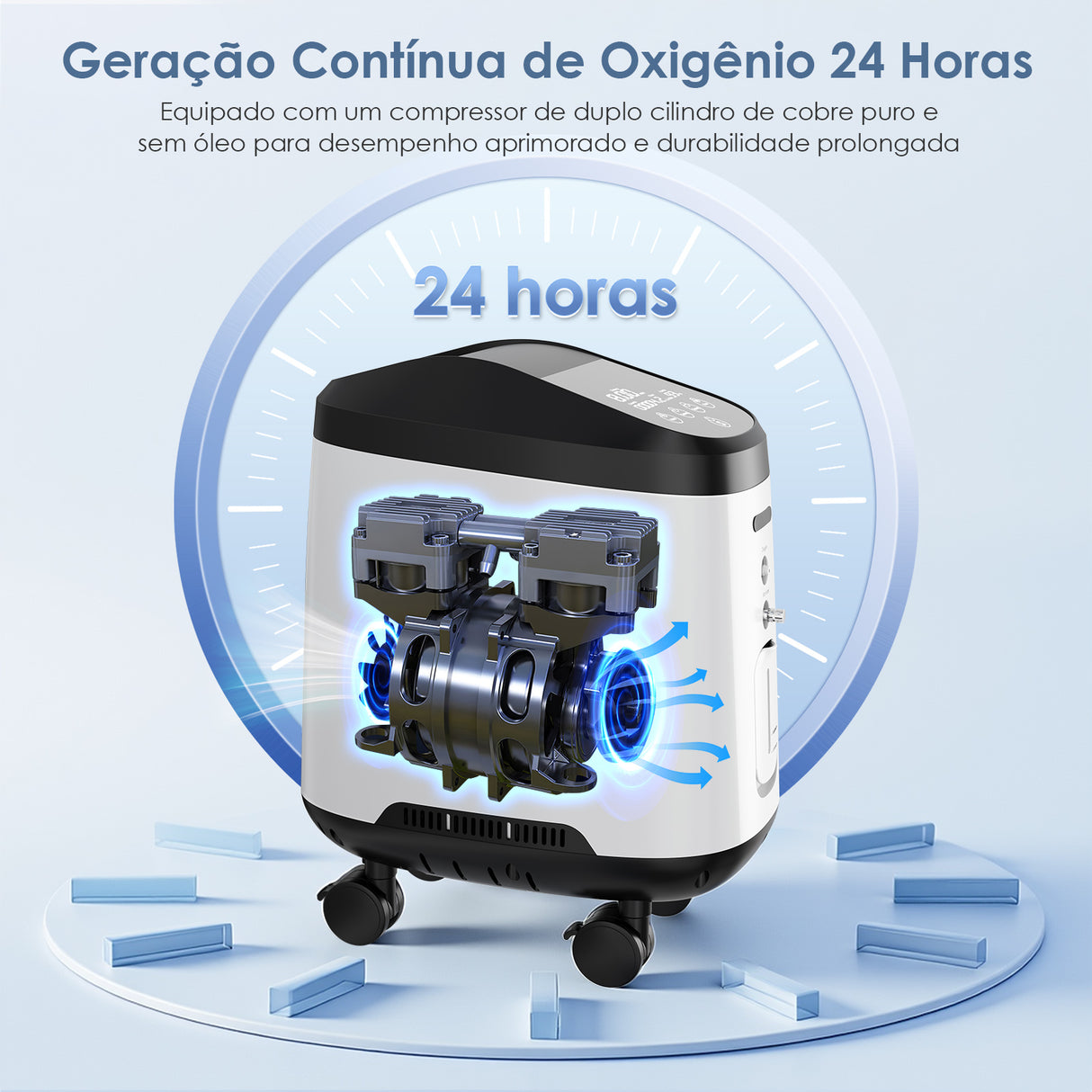 Concentrador de Oxigénio Doméstico VARON VH-2 Pro | Regulação de 9 níveis, funcionamento contínuo de 24 horas, certificado CE