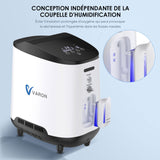 Concentrador de oxigénio doméstico VARON VH-2 | 1-7L/min ajustável, funcionamento 24 horas, aprovação CE