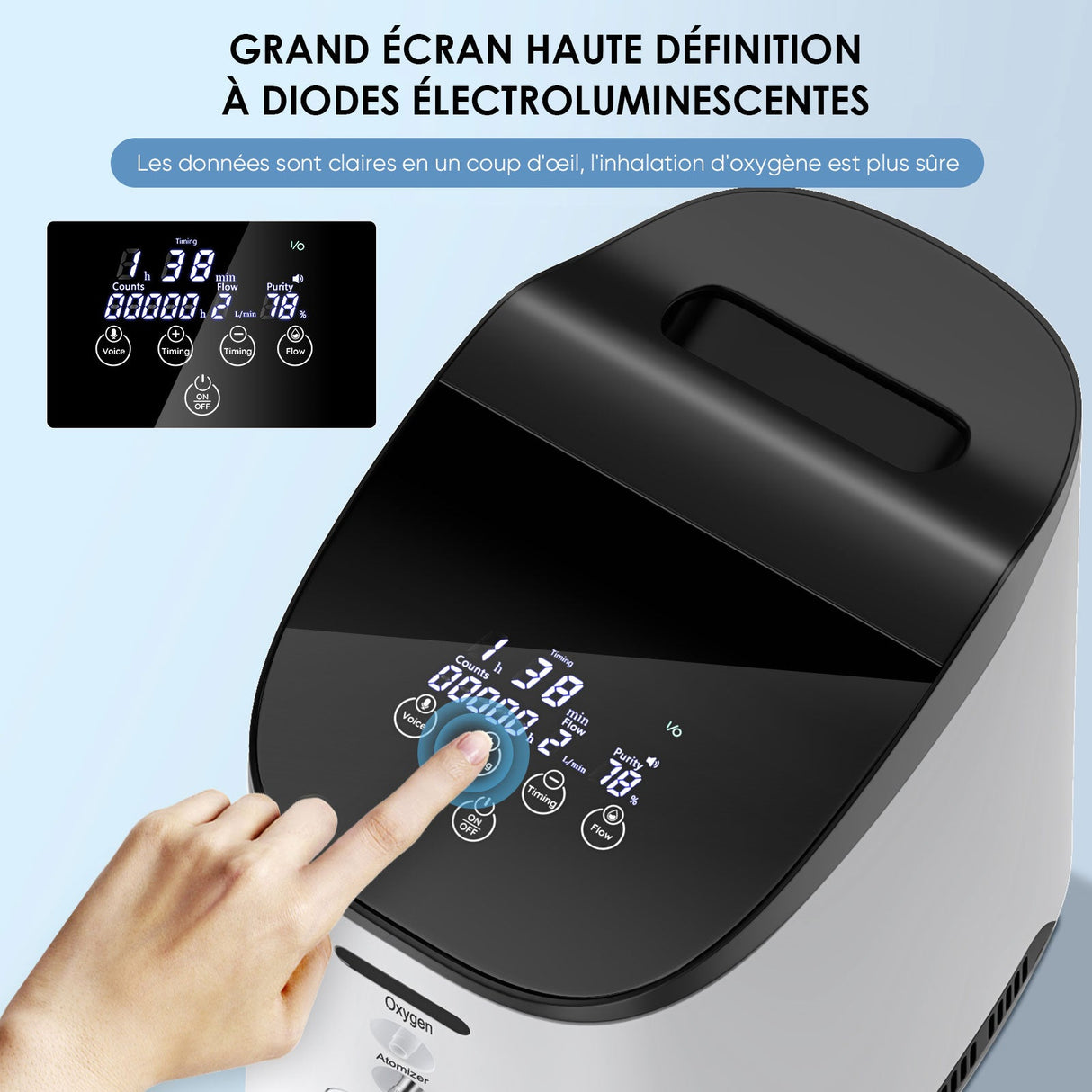 Concentrador de oxigénio doméstico VARON VH-2 | 1-7L/min ajustável, funcionamento 24 horas, aprovação CE