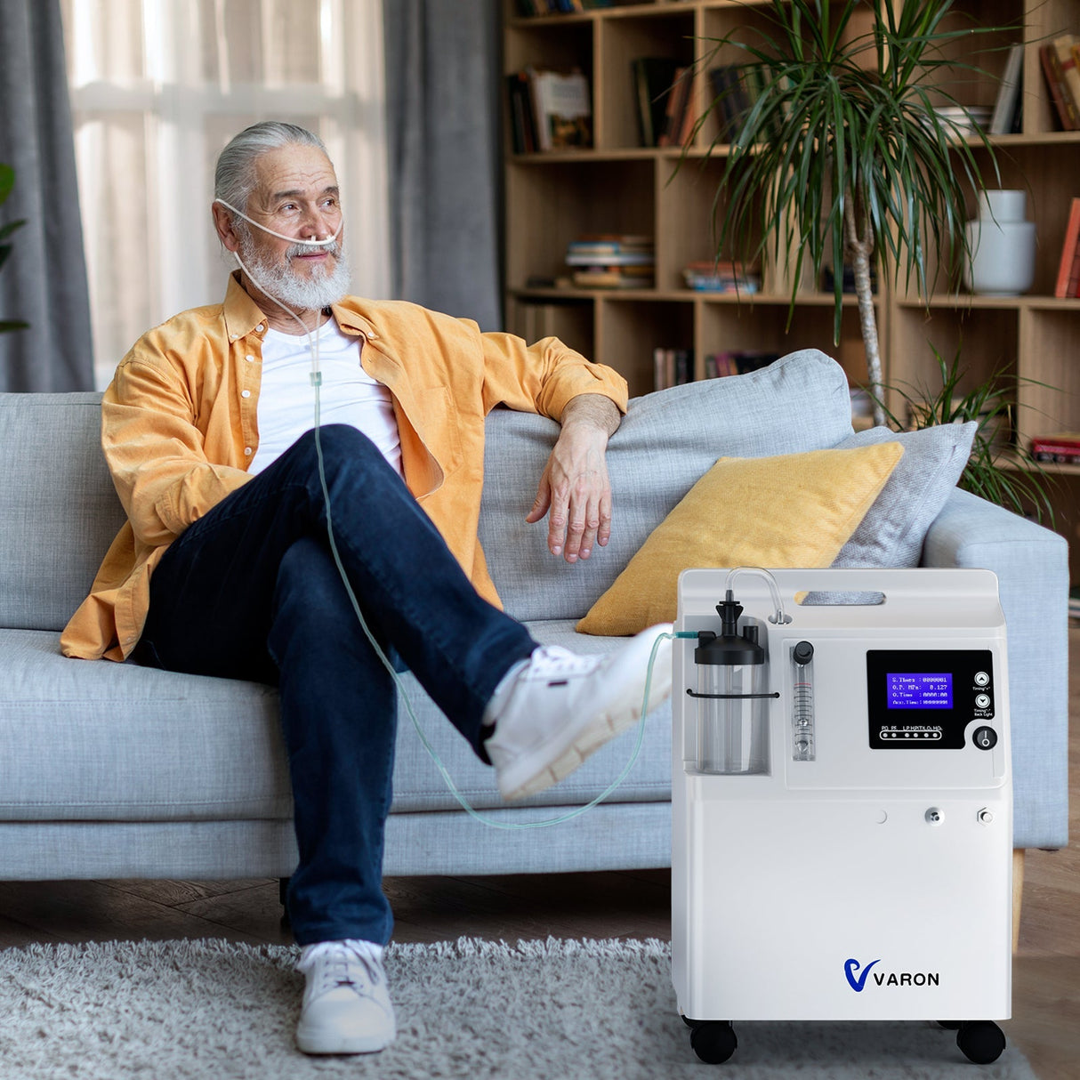 Concentrador de Oxigénio Serene 5 de 5 L da FDA VARON - Certificação CE, Funcionamento de 72 horas
