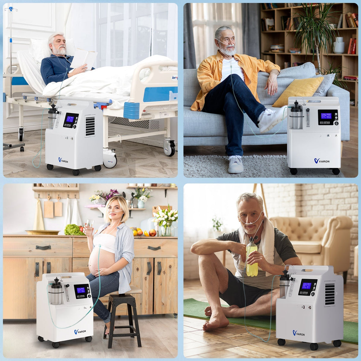 Concentrador de Oxigénio Serene 5 de 5 L da FDA VARON - Certificação CE, Funcionamento de 72 horas