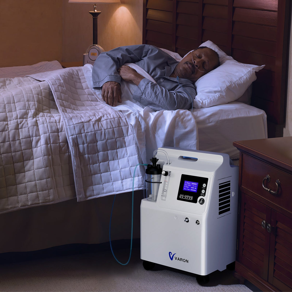 Concentrador de Oxigénio Serene 5 de 5 L da FDA VARON - Certificação CE, Funcionamento de 72 horas