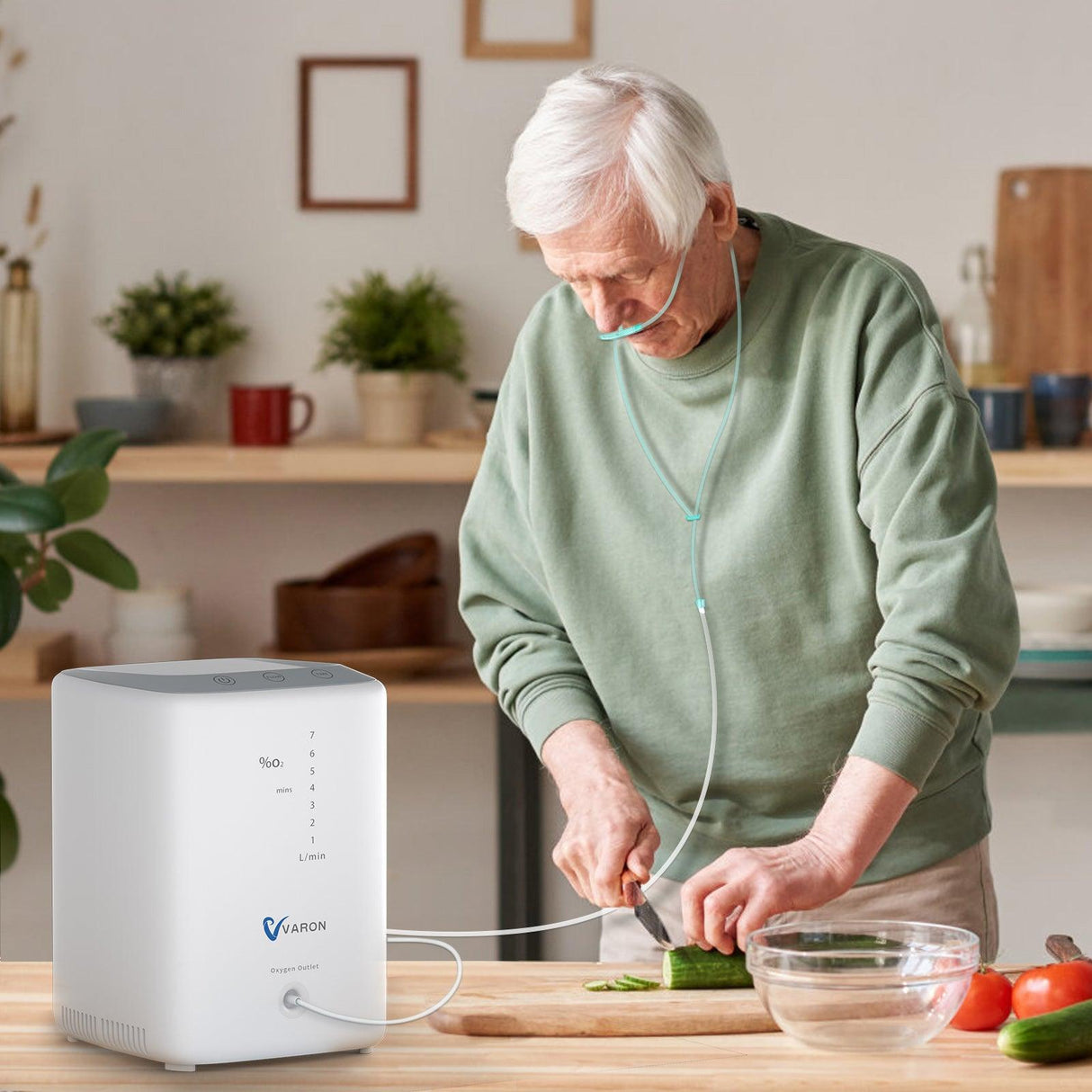 Concentrador de oxigénio doméstico VARON VH-3 | 1-7L/min Terapia confortável, certificado CE