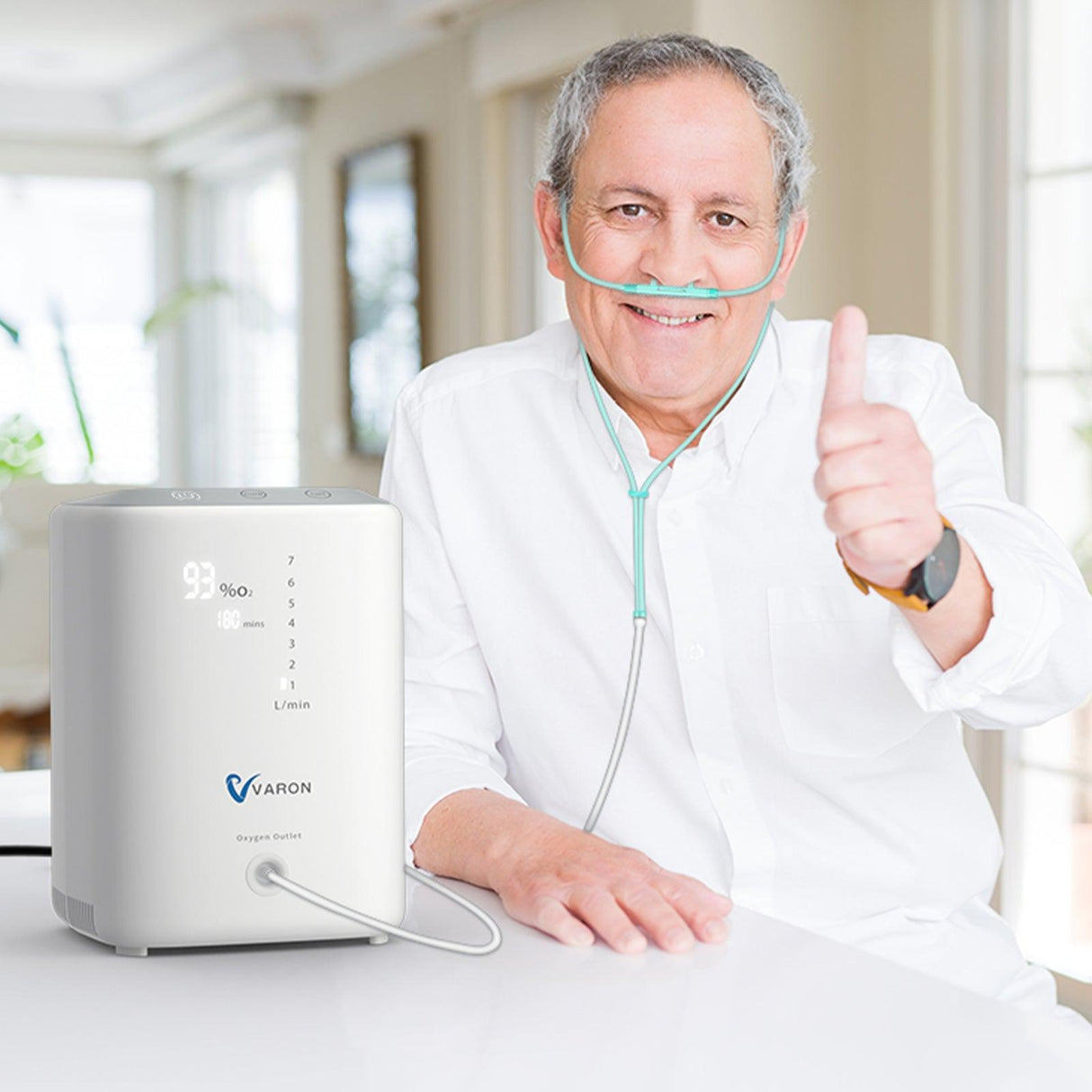 Concentrador de oxigénio doméstico VARON VH-3 | 1-7L/min Terapia confortável, certificado CE