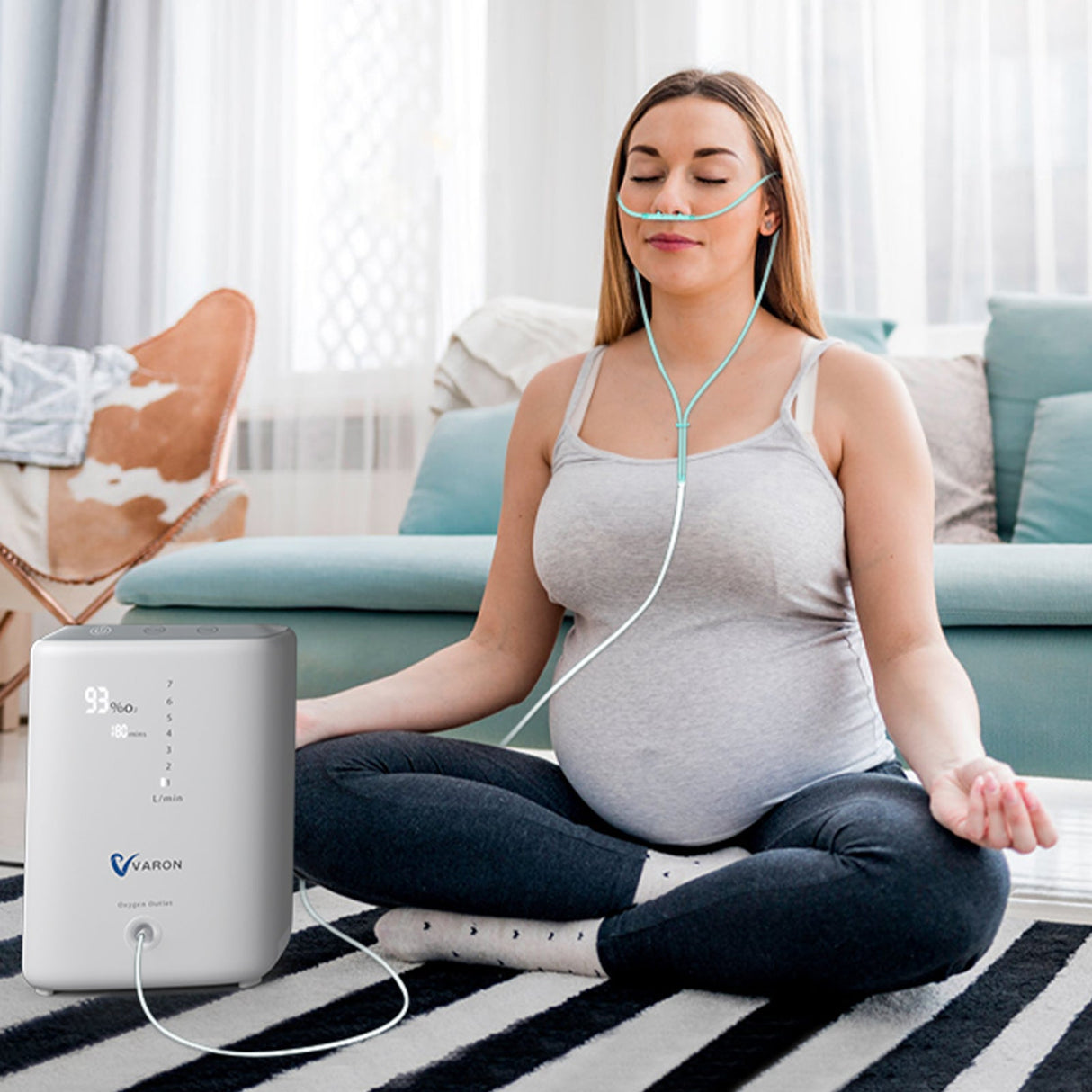 Concentrador de oxigénio doméstico VARON VH-3 | 1-7L/min Terapia confortável, certificado CE