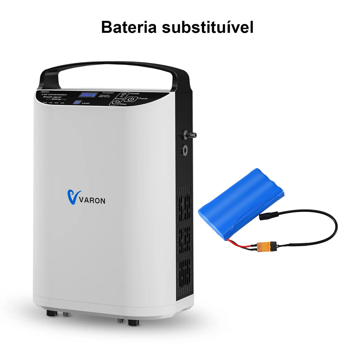 Concentrador de oxigénio portátil VARON VP-1 Pulse, funcionamento contínuo de 24 horas, certificado CE