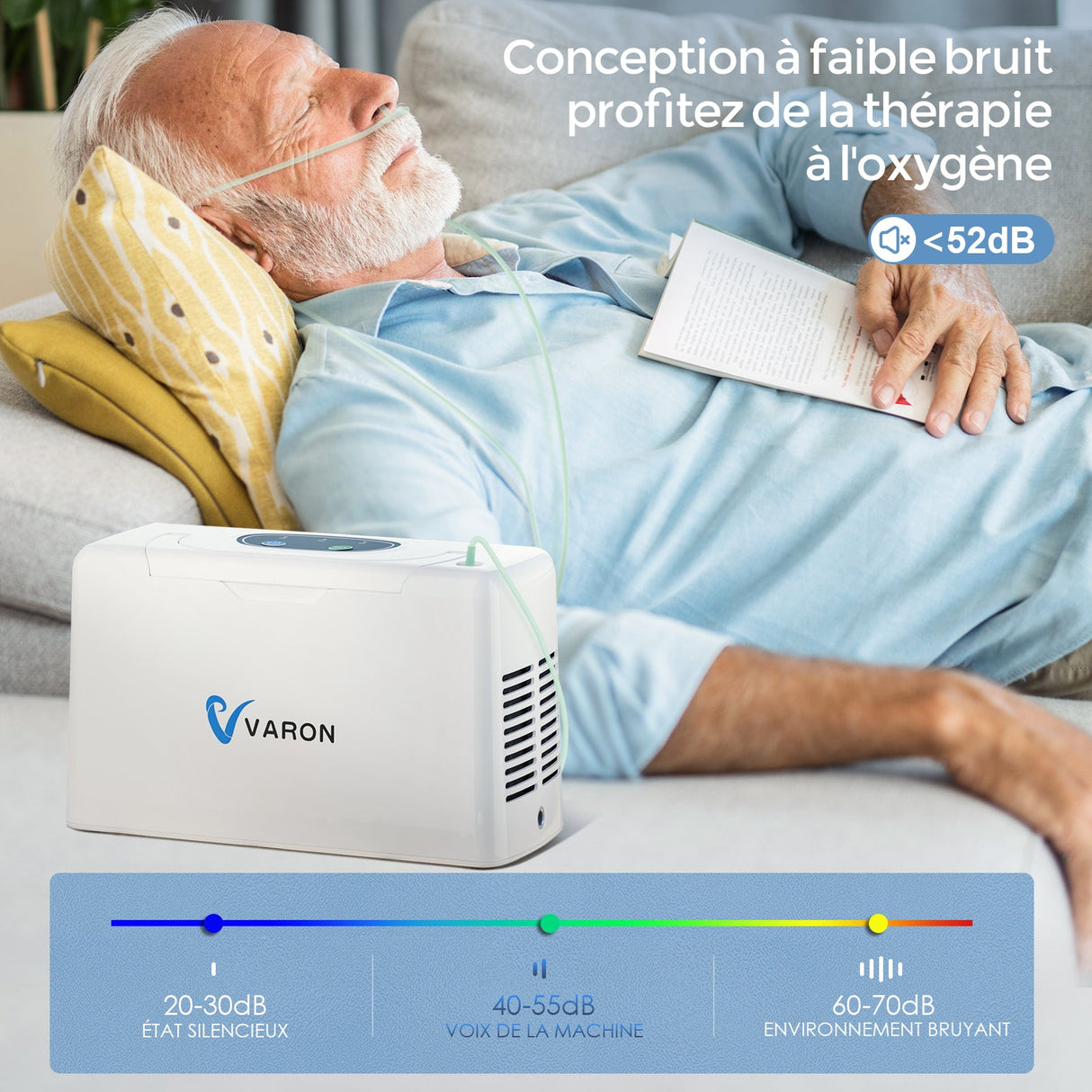 Concentrador de oxigénio portátil VARON VL-2 Light Continuous 3L/min, certificado pela CE