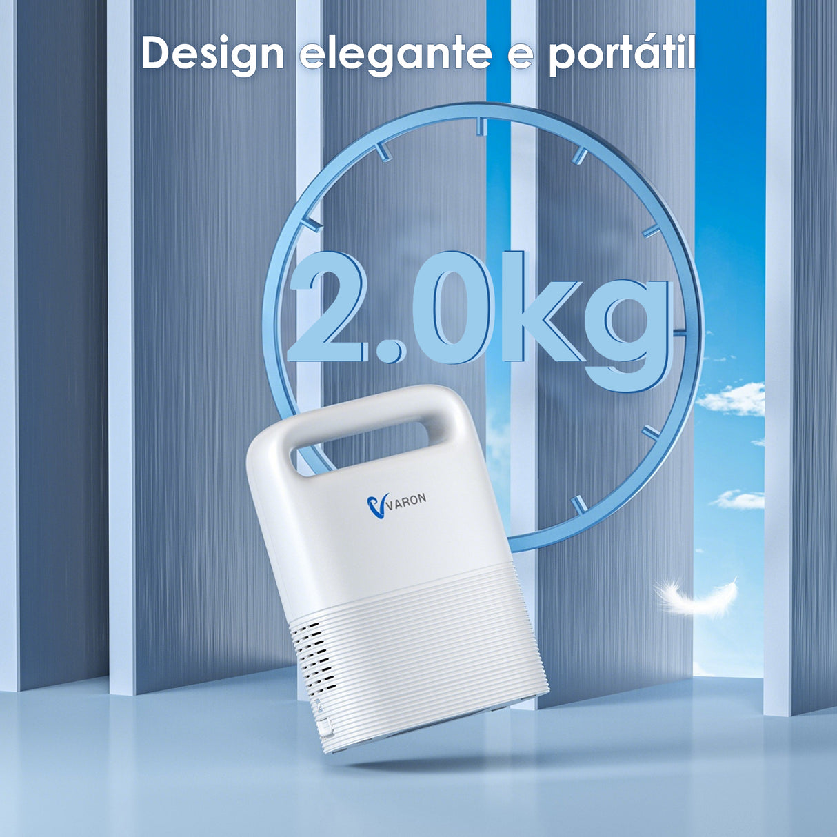 Concentrador de oxigénio portátil VARON VP-2 Pulse — 93% de oxigénio, bateria de longa duração, certificado CE