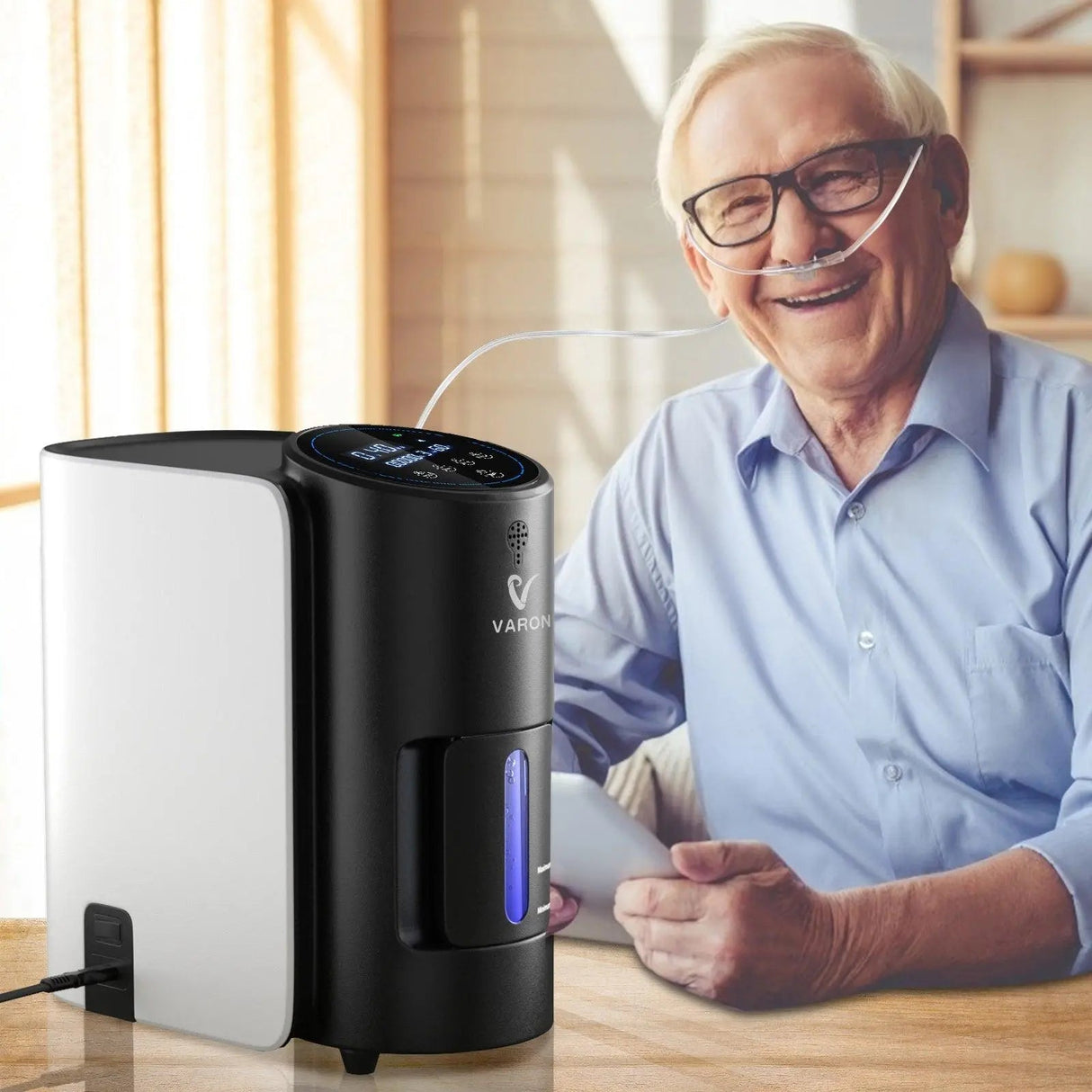 Concentrador de oxigénio doméstico VARON VH-1 | 1-7L/min, Vital Senior Health, certificado CE