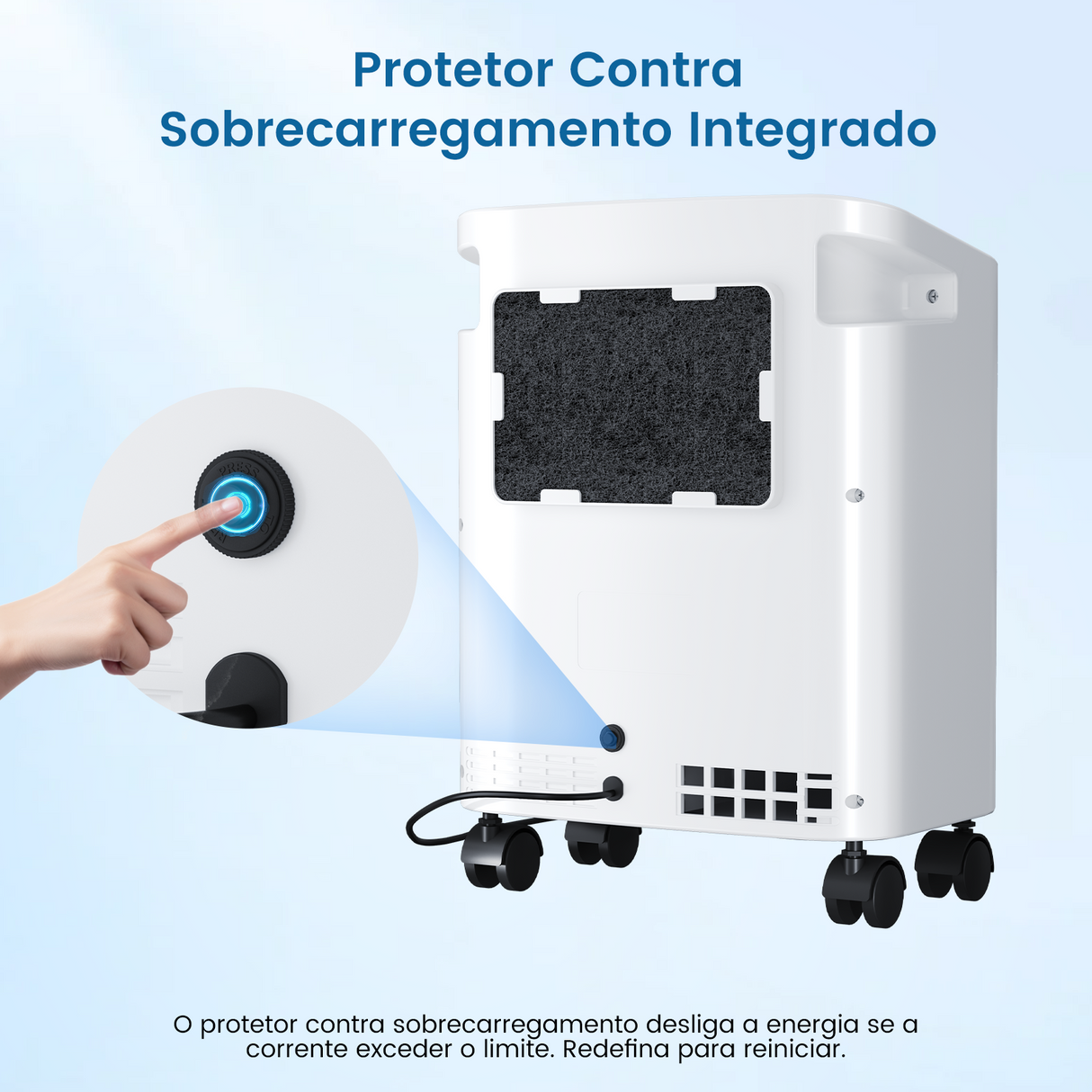 Concentrador de Oxigénio Doméstico VARON VH-3 PRO | Regulação de 10 níveis, terapia confortável, certificado CE