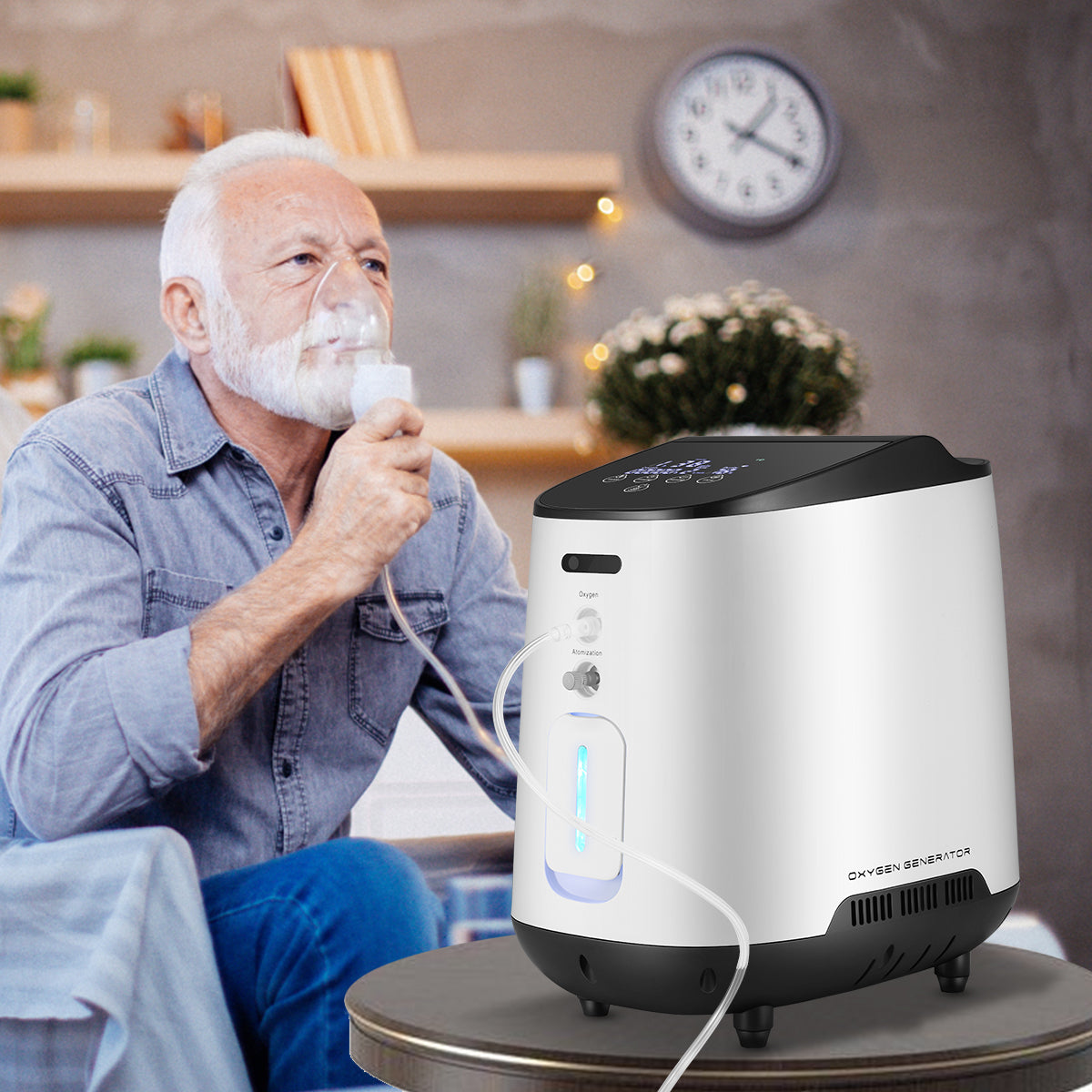 Concentrador de oxigénio doméstico VARON VH-2 | 1-7L/min ajustável, funcionamento 24 horas, aprovação CE