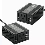 Inversor de carro de 150 W com portas USB duplas, 3,1 A, 12 V a 110 V/220 V