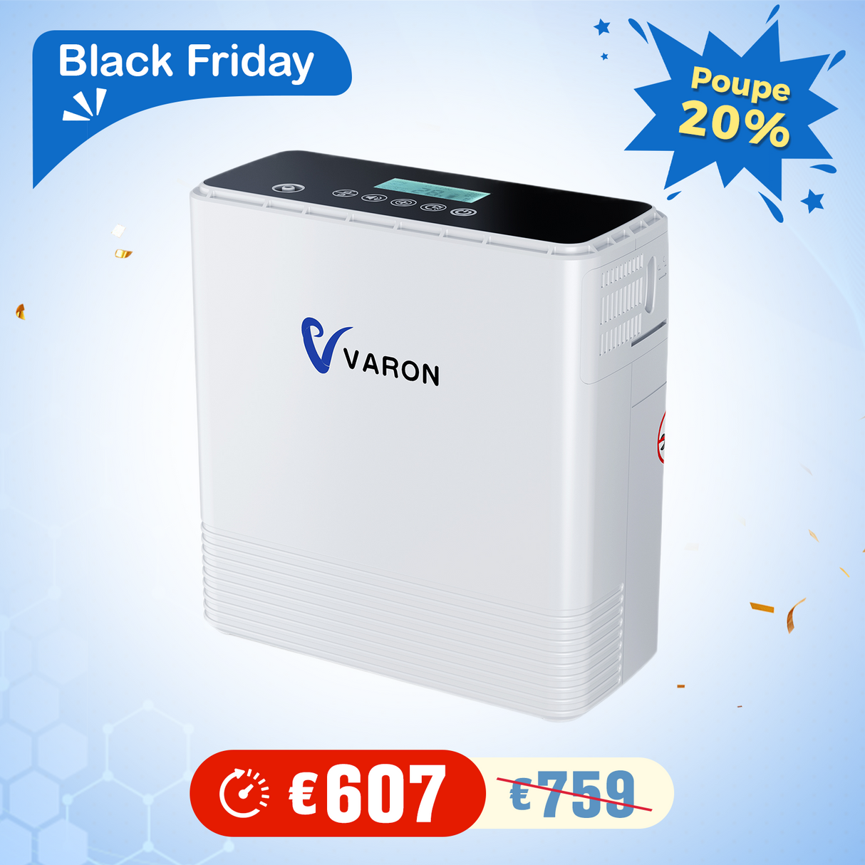 VARON VP-6 Contínuo Concentrador de Oxigénio Portátil| Caudal de Nível 1 a 6, Certificado CE